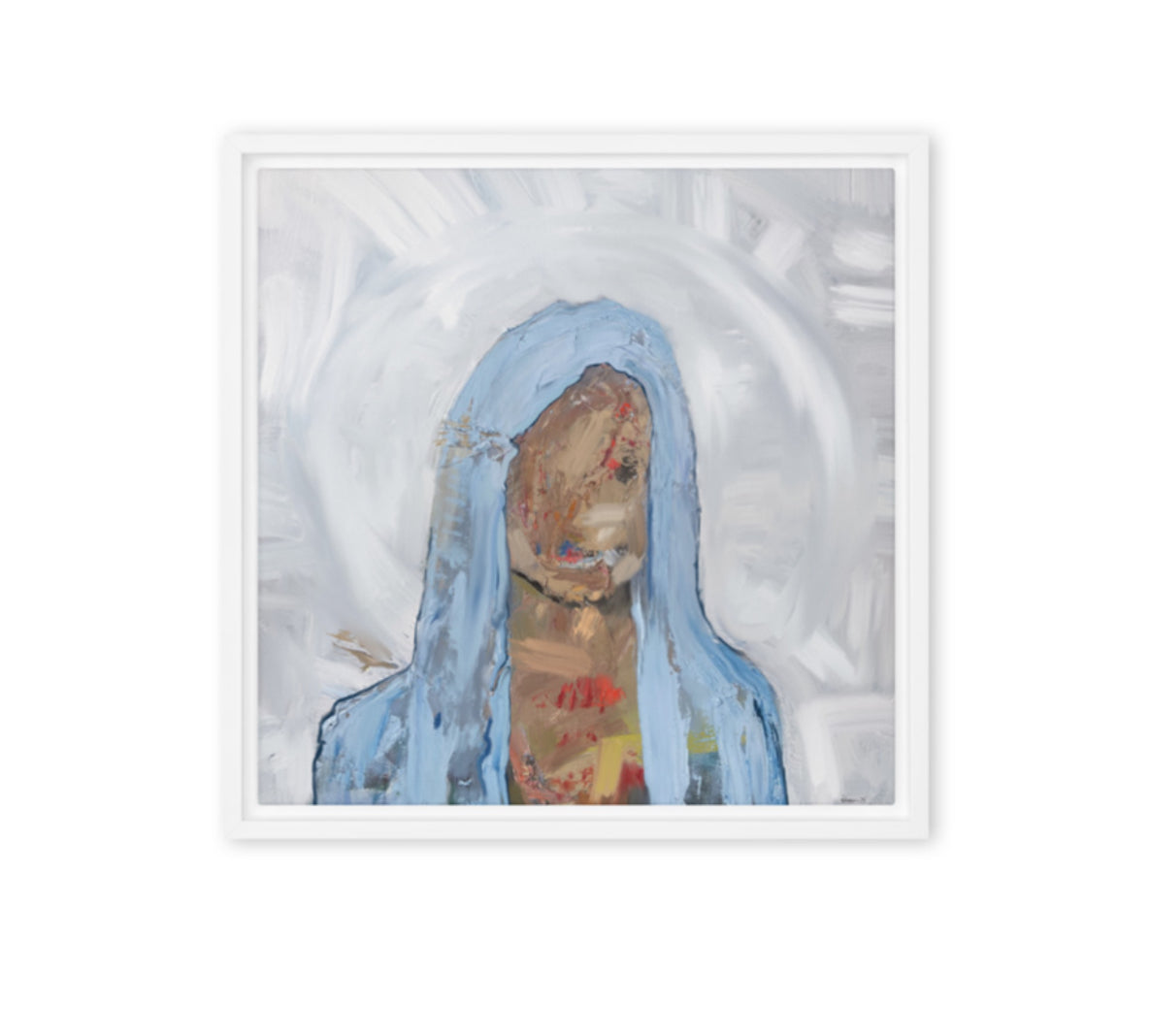 Print on Framed Canvas “The Undoer of Knots,” 16” x 16”, 2025