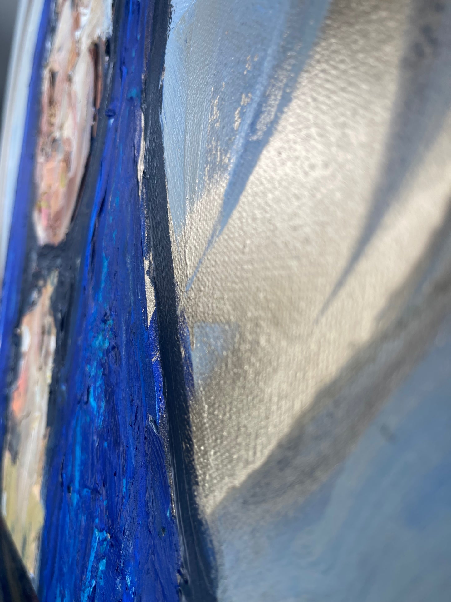 Original “Very Blue Madonna” acrylic molding paste, 2025