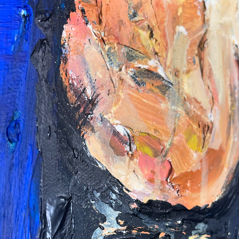 Original “Very Blue Madonna” acrylic molding paste, 2025