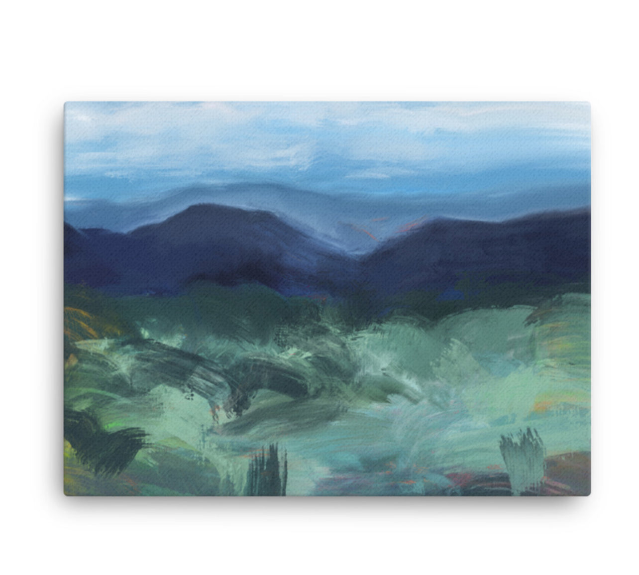 “Blue Ridge Mountains in Summer” 2024 print on canvas 24”x32”
